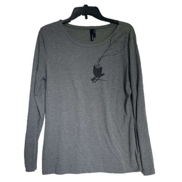 She Said... Gray Long-Sleeve Graphic Top - Picture 1 of 4